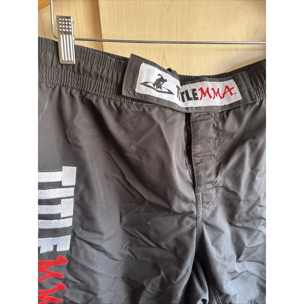 Title MMA Shorts Mens Large Black Boxing Fighting Martial Arts Compression MMA